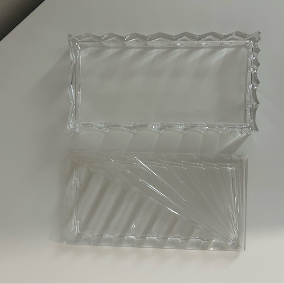 crystal cigarette box 1938 Heisey Crystolite Collection Clear Glass Box, Made in USA, Trinket Ring Dish, Decorative Jewelry Storage, Vintage Vintage Lead Crystal Cigarette Box
